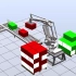 robotstudio颜色识别检测 分类码垛  ABB工业机器人码垛，红绿传送带随机生成红绿物料。传送带物料改变方向。