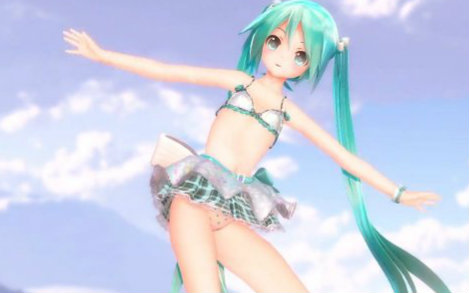 强推激萌mmd爱之诗三妈式初音水着泳装siva作品