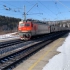 俄罗斯西伯利亚铁路 雪后放晴的列车运行