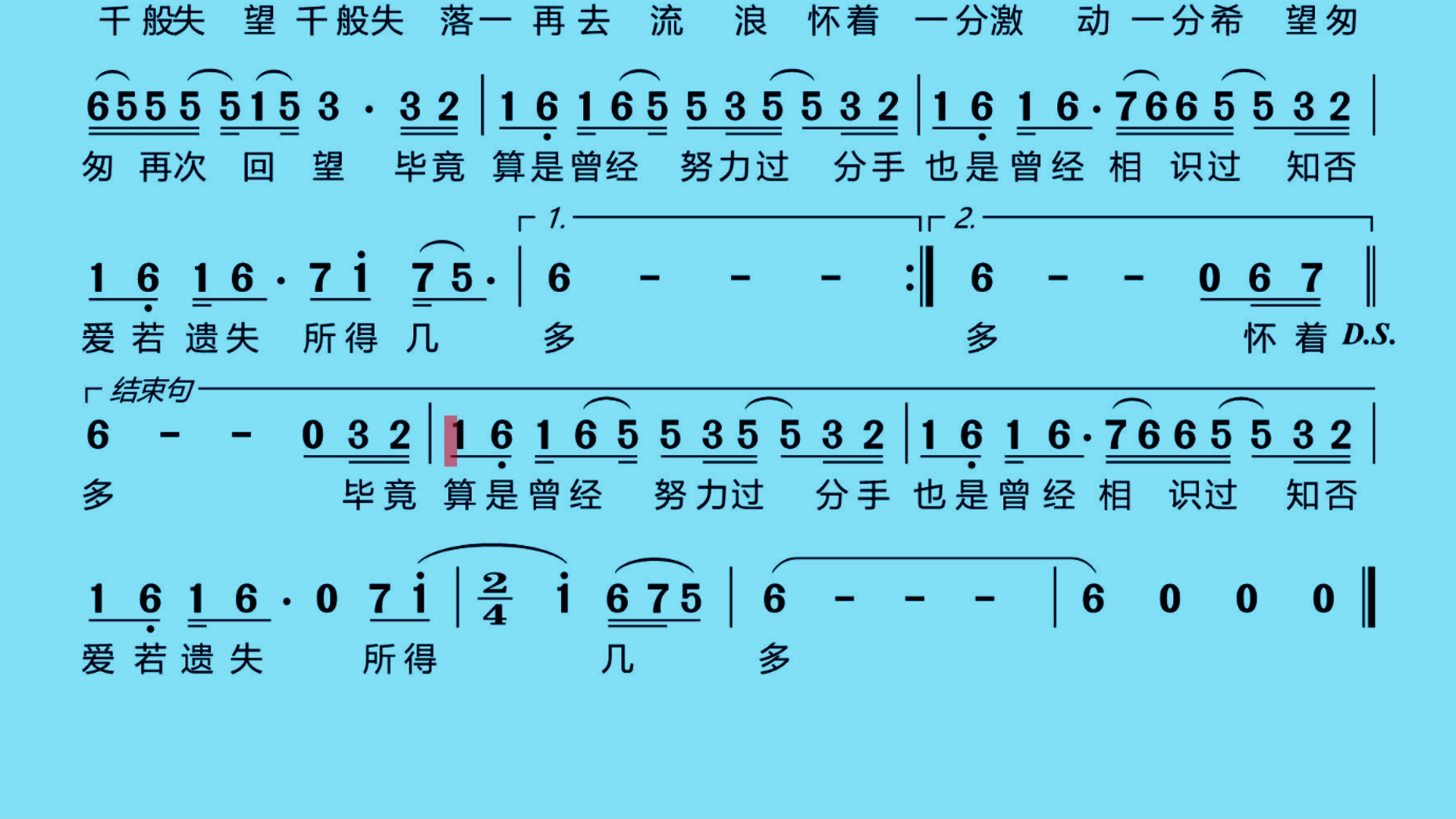 谭咏麟 - 也曾相识#伴奏#简谱#动态简谱有声伴奏#港台经典