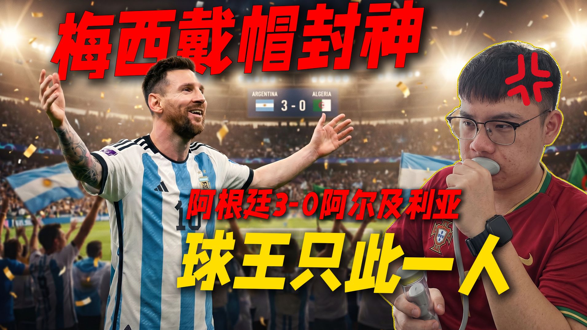 地上足球：梅西戴帽封神毫无黑点！球王名号实至名归