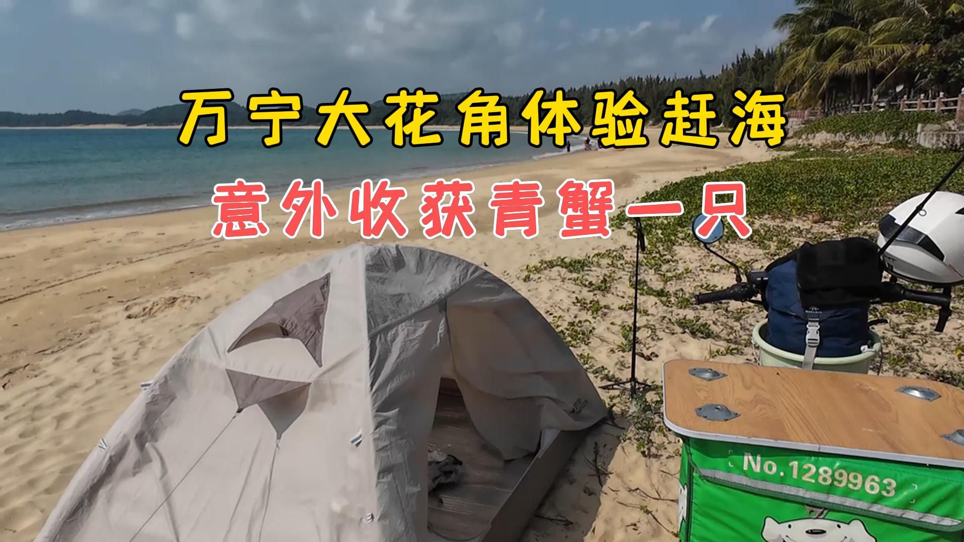 万宁大花角体验赶海，意外收获一只青蟹