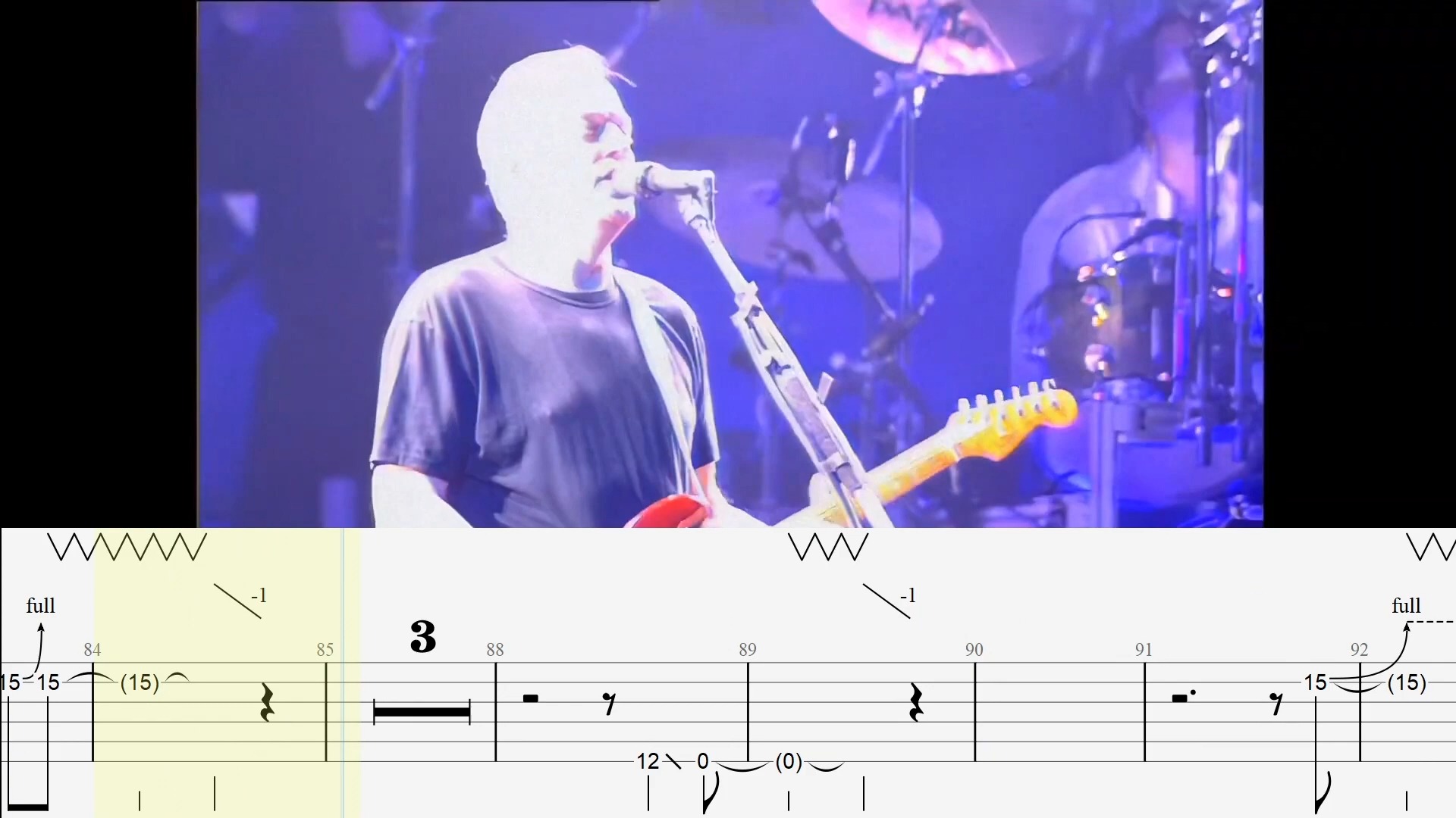 Sorrow PULSE UNCUT Pink Floyd Guitar Tab & Play along