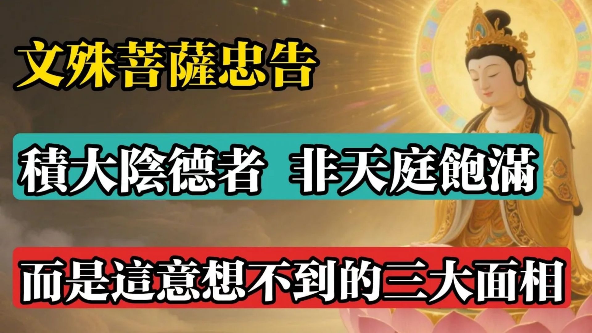 文殊菩薩忠告：積大陰德者，非天庭飽滿，而是這意想不到的三大面相！#佛教 #佛法 #佛教玄學 #佛教智慧 #佛學知識 #佛學智慧 #修心修行 #佛教文化 #禪悟人