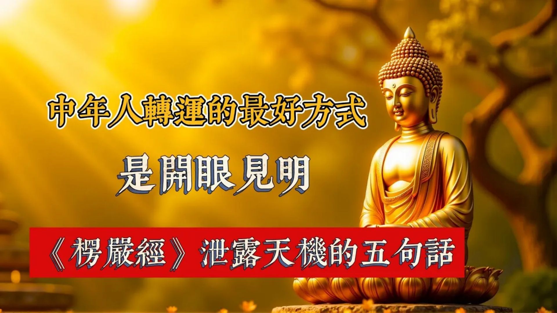《楞严经》泄露天机的五句话：中年人转运的最好方式，是开眼见明