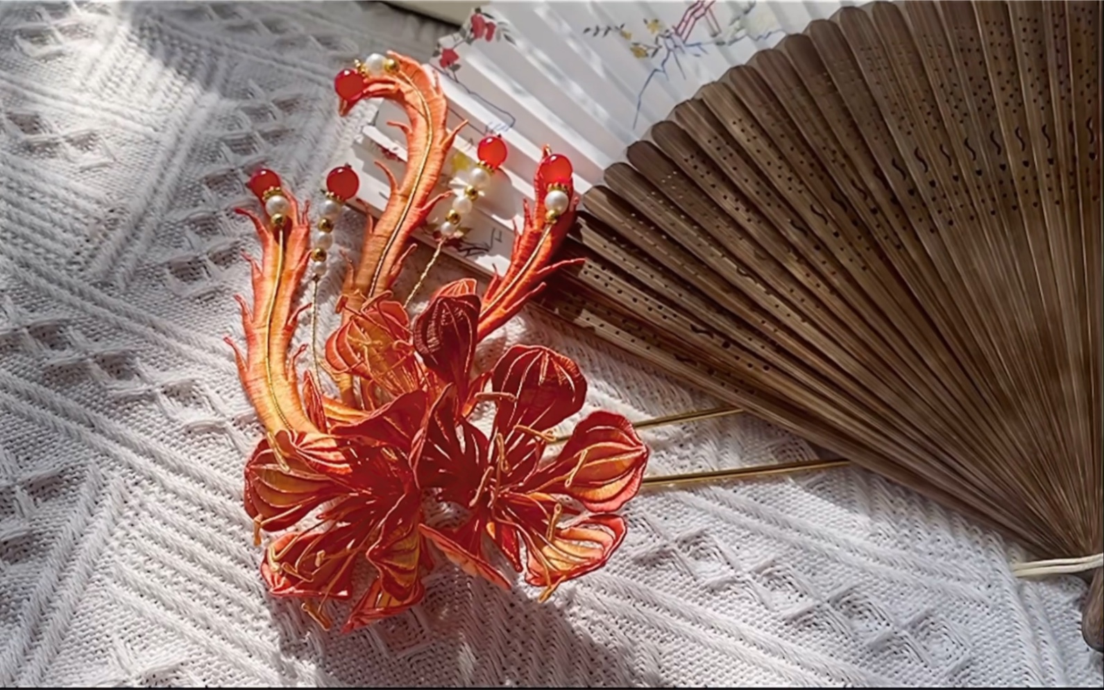 缠花展示凤凰花缠花发簪仲夏初茫七月未央我瞎做你们随便看看