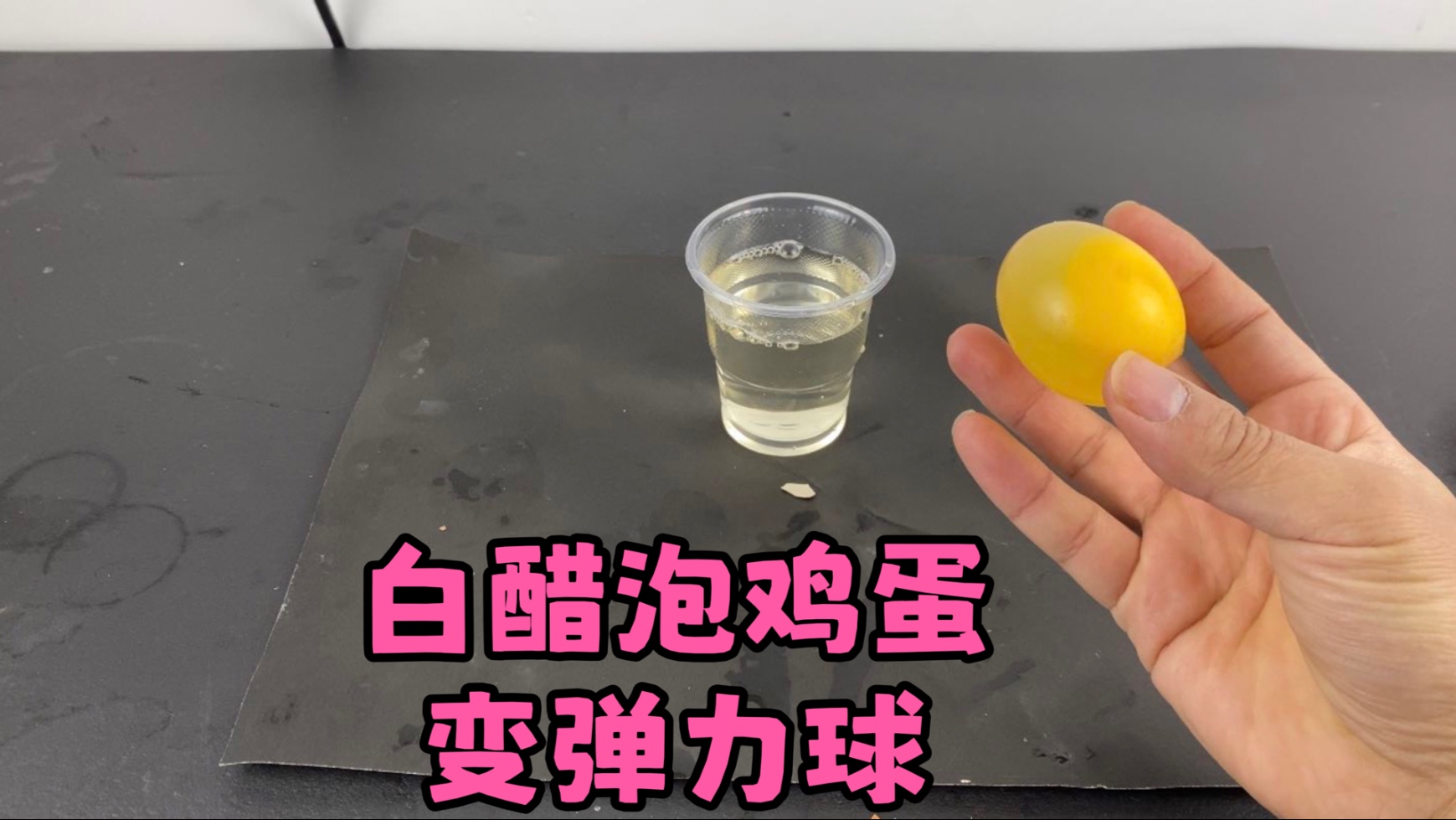 实验：据说白醋泡鸡蛋24小时，就会变成弹力球，亲测