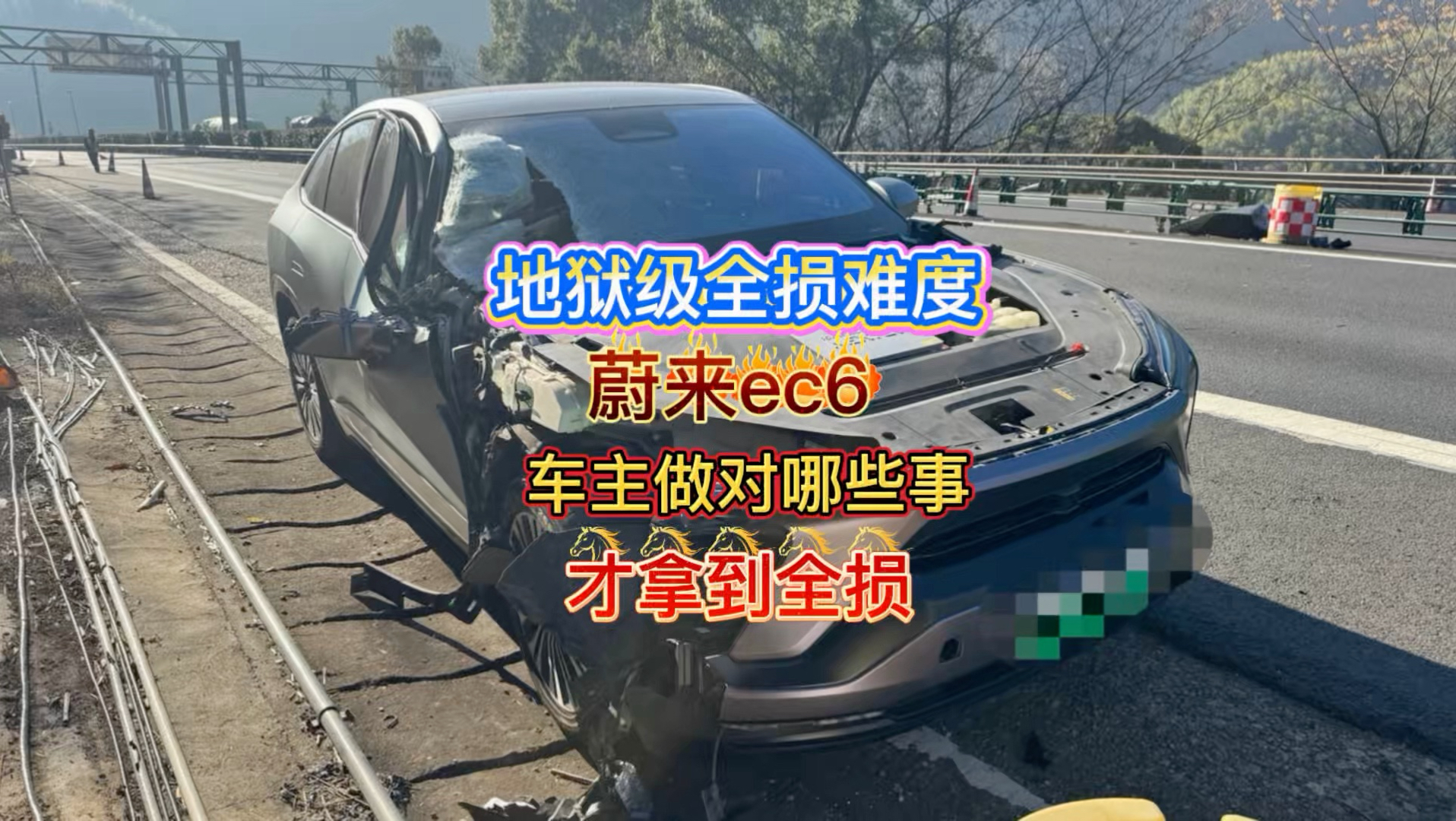 地狱级难度的蔚来ec6全损 车主凭什么拿到接近满额 #蔚来ec6 #推定全损