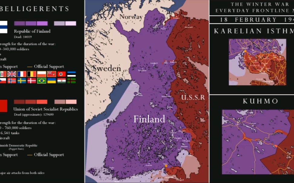 【历史地图】冬季战争每日变化