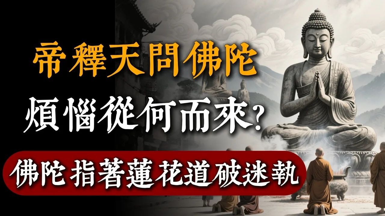 帝釋天問佛陀，煩惱從何而來？佛陀指着眼前的蓮花，道破衆生迷執！#佛教 #佛家 #佛法 #佛學知識 #佛學智慧 #修心修行 #佛教文化 #禪悟人生#傳統文化#南無