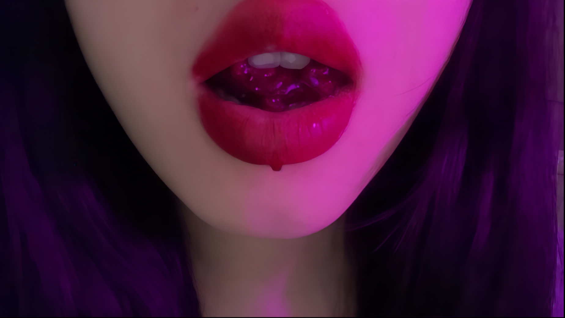 红唇｜樱桃蘸酸奶