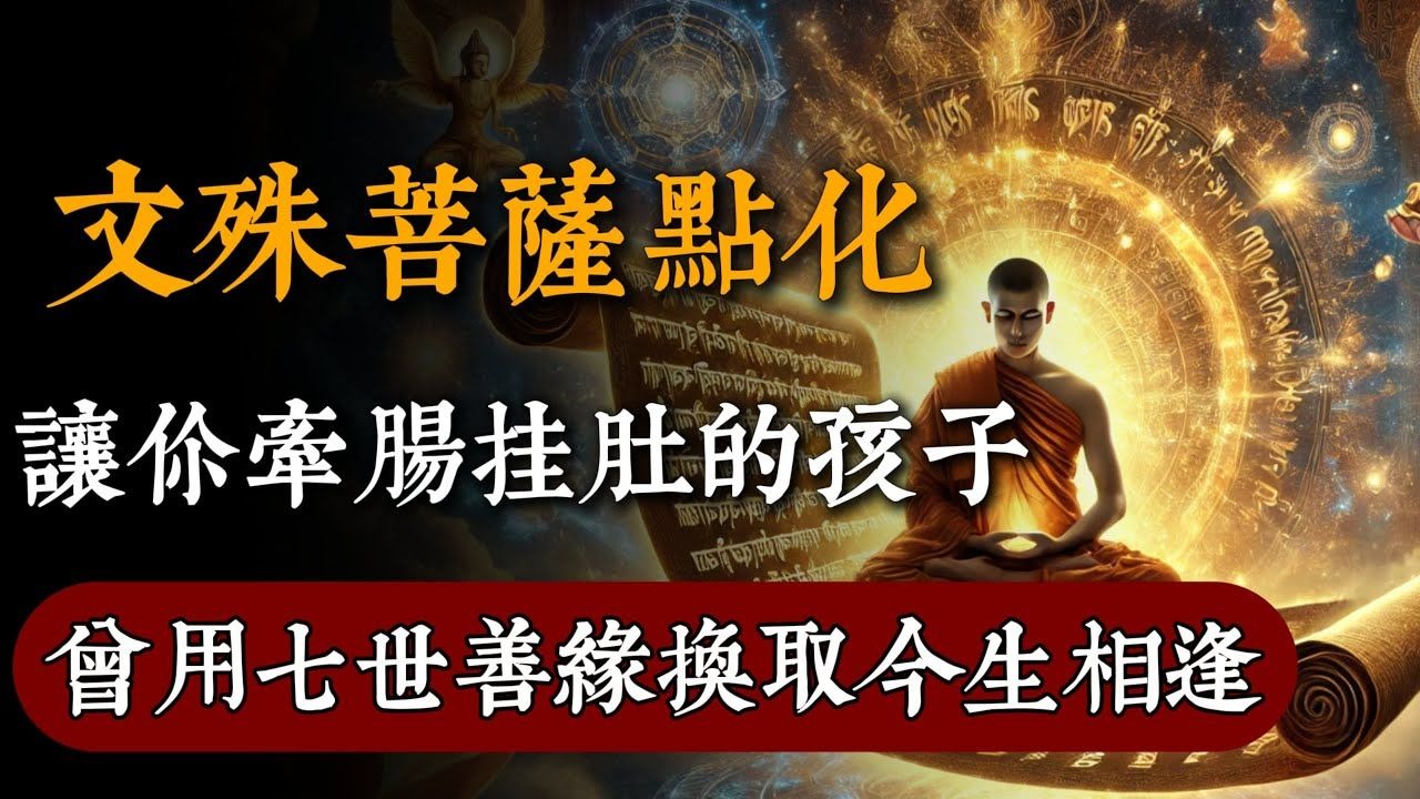 文殊菩萨点化，让你牵肠挂肚的孩子，曾用七世善缘换取今生相逢！#般若心语 #佛教 #佛家 #佛法 #佛學知識 #佛學智慧 #修心修行 #佛教文化 #禪悟人生#傳統