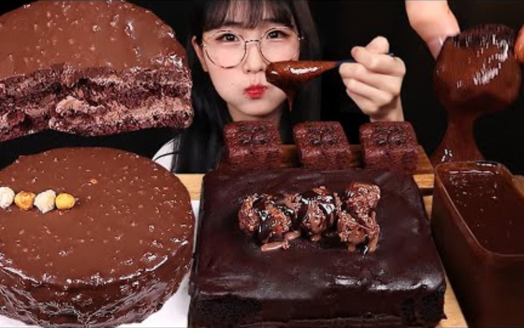 【Haeeon Eats】 巧克力布丁+榛子巧克力蛋糕+巧克力布朗尼！