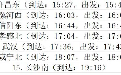 高铁G292/G293次线路信息（2）
