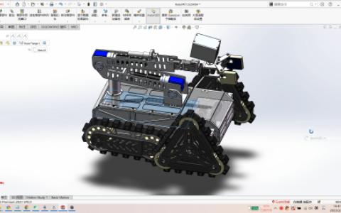 移动救援履带机器人车3D图纸 Solidworks设计