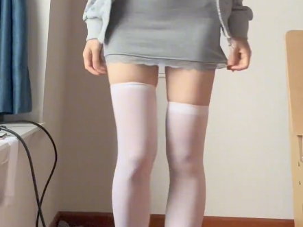 Don't let white silk over the knee break your will.