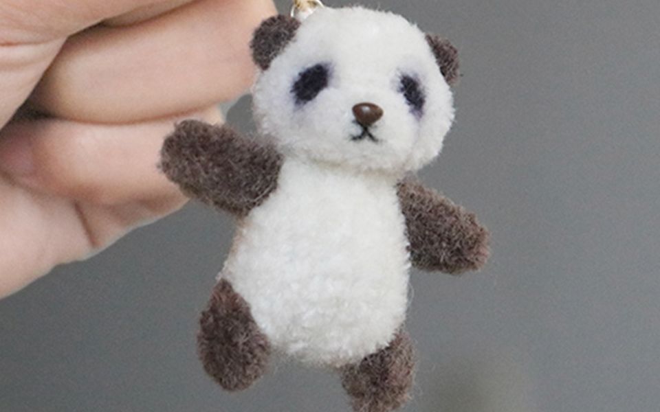 小丸子手工羊毛毡扭扭棒熊猫手工diy材料包可爱教程