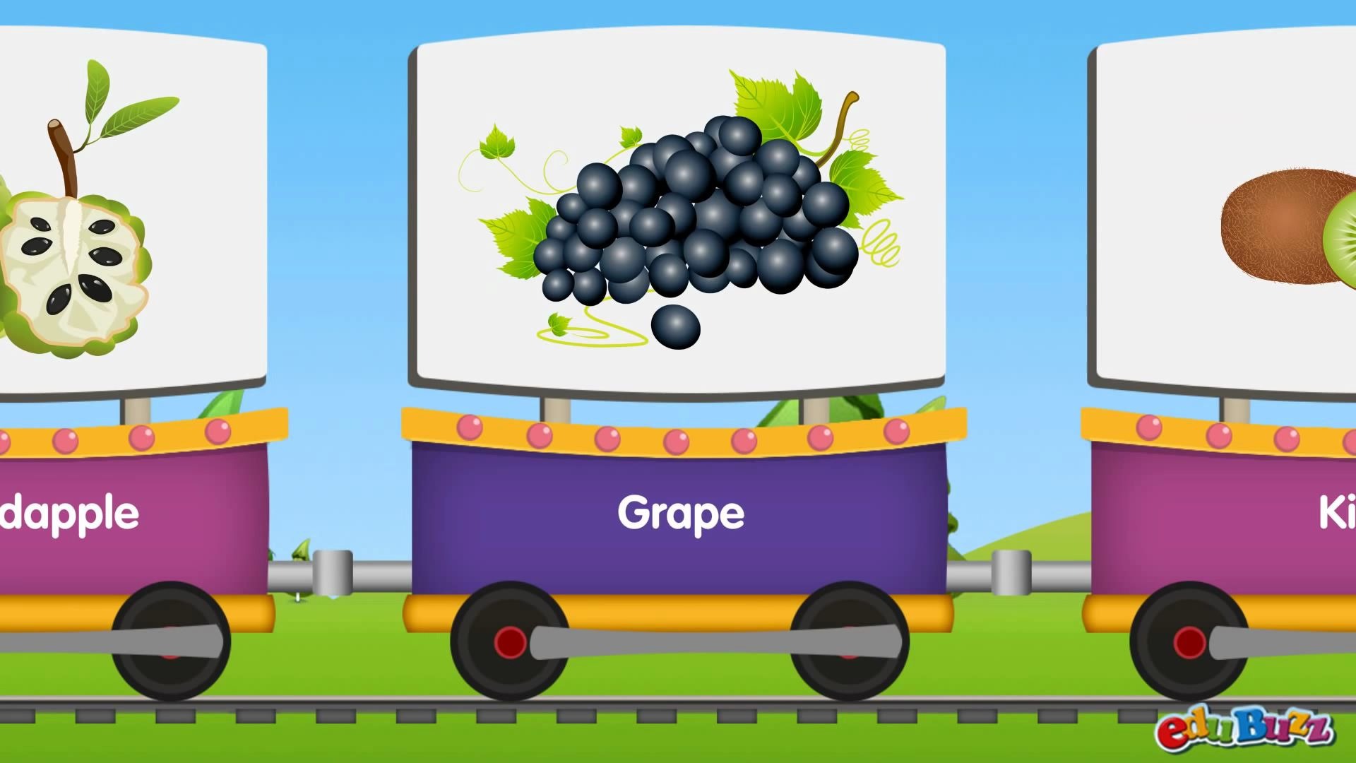 英语启蒙水果单词：The Fruit Train - Learn Fruit Names for Children-哔哩哔哩