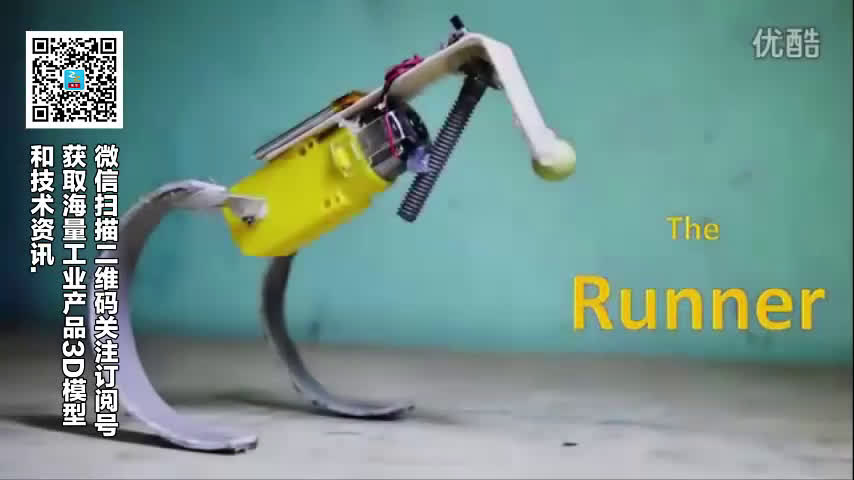 技术宅用一只马达做的跳跃机器人