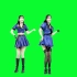 蓝衣短裙丝袜美女性感舞蹈绿幕