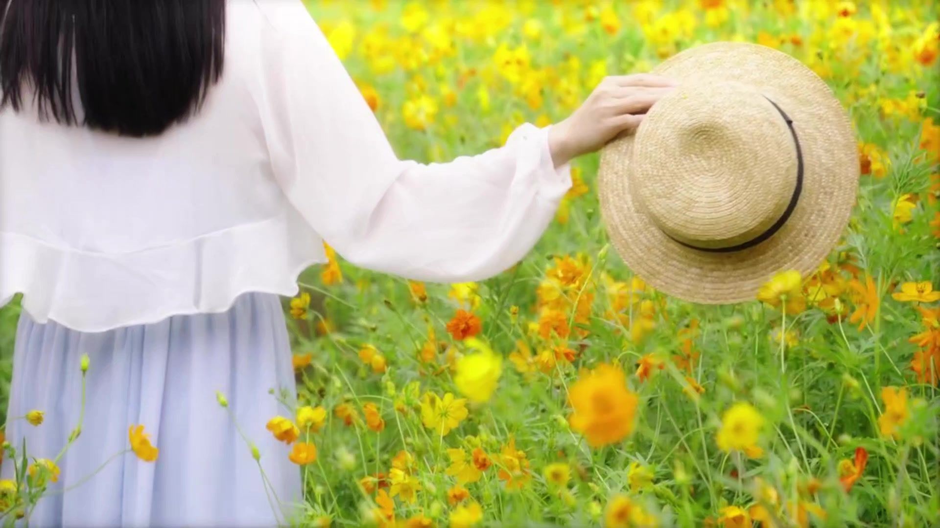 【空镜素材】小清新女生田园人像