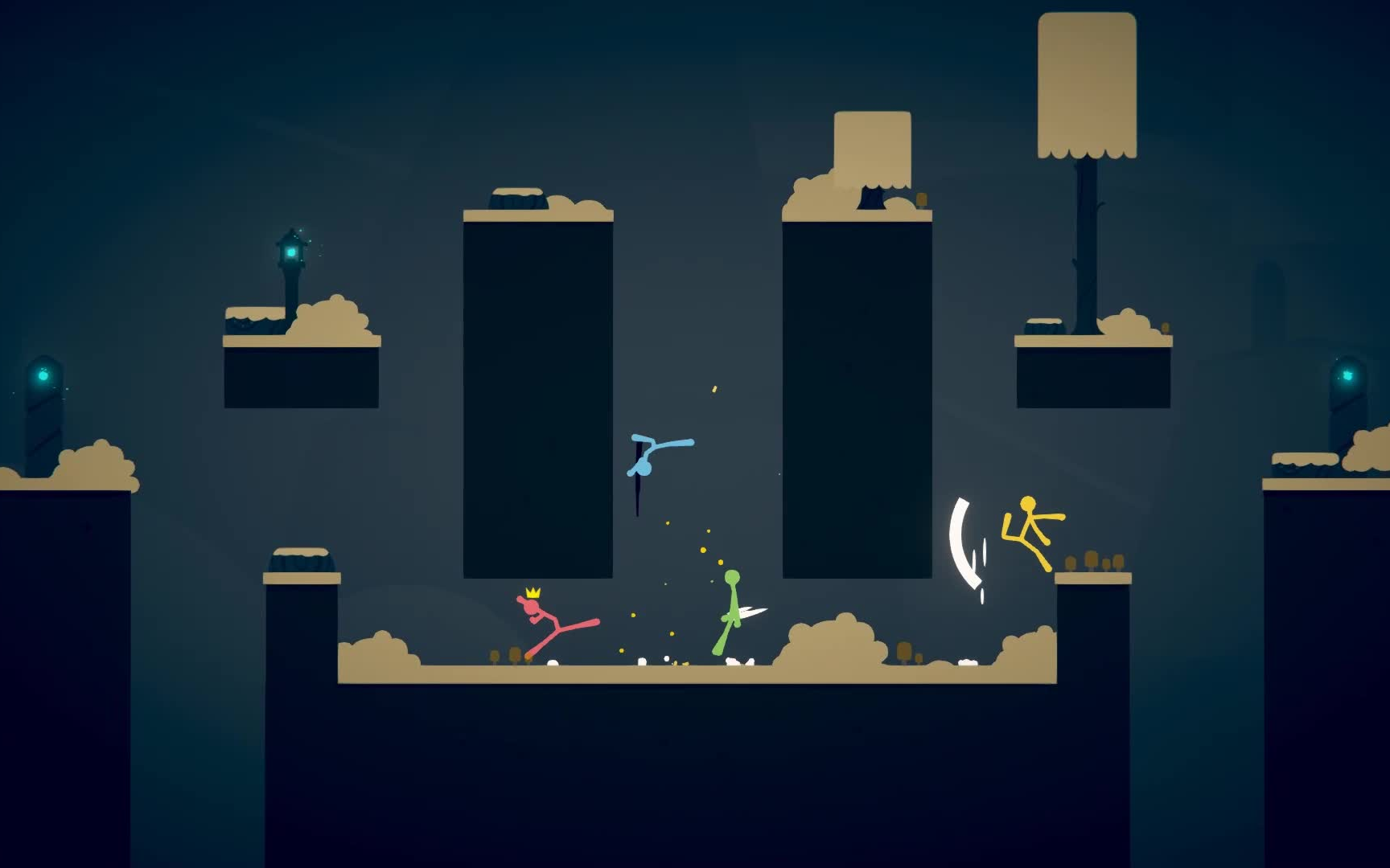 【stick fight】火柴人大乱斗实况剪辑这游戏还挺好玩
