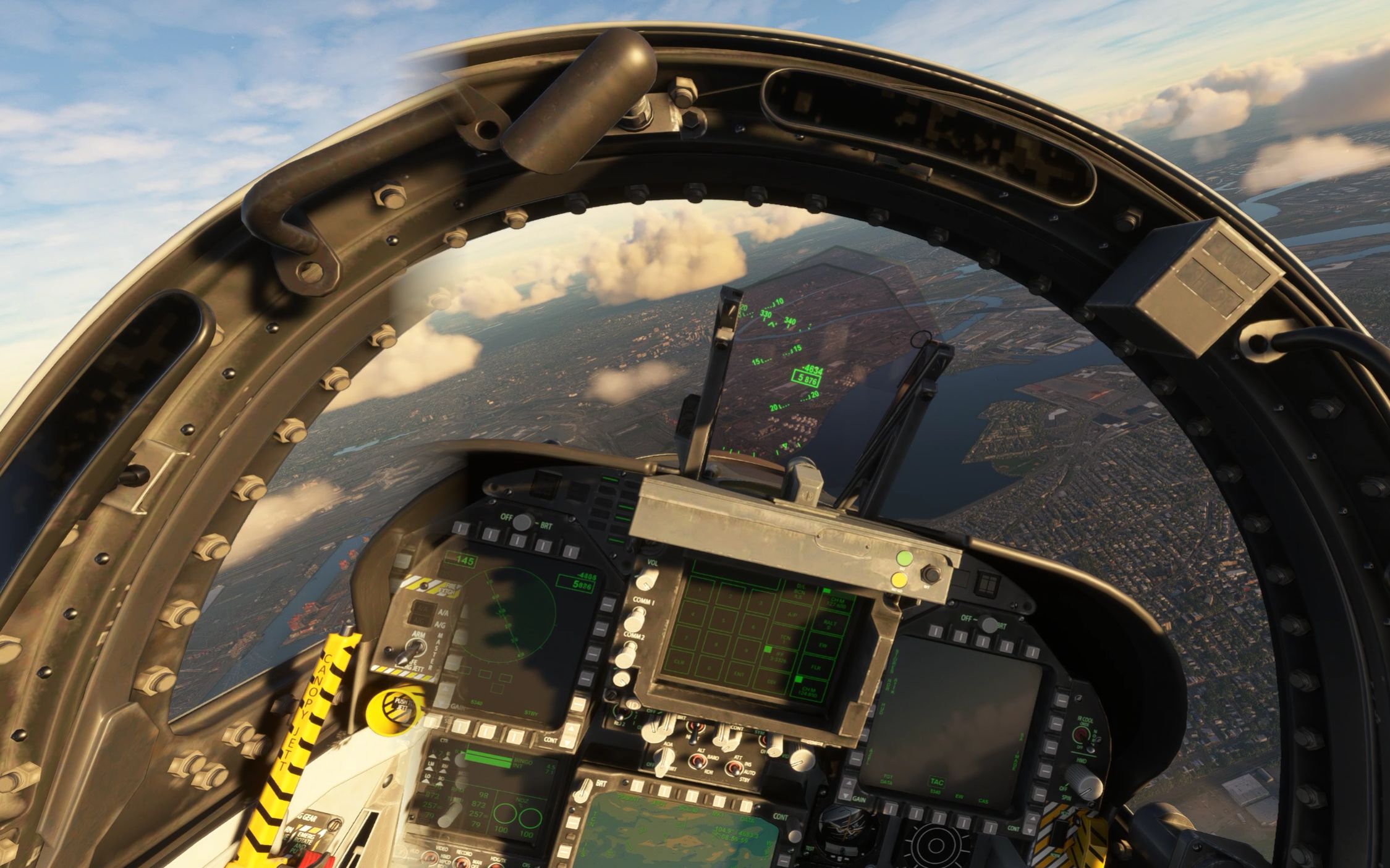 RTX4090加持下的《微软模拟飞行2020》VR效果非常震撼，等小派水晶，F/A18大黄蜂在纽约上空