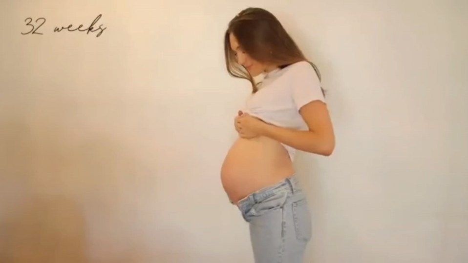 欧洲超美孕妈1到38周肚子的变化