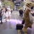 韩国女子团体街头热舞，突然小熊闯入秀了一段街舞