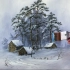 【丙烯画】【绘画教程】冬天的村庄-How to Paint Winter Village in Acrylics
