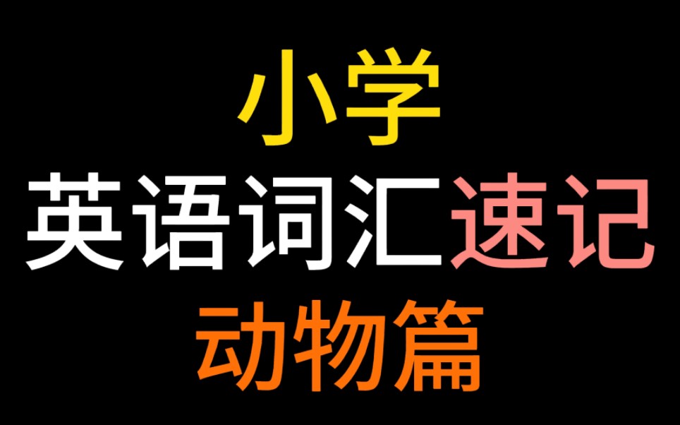 看一遍就背下来【小学英语单词分类记忆词汇速记】有拼读，带美音英音音标，轻松愉快背单词！动物篇！