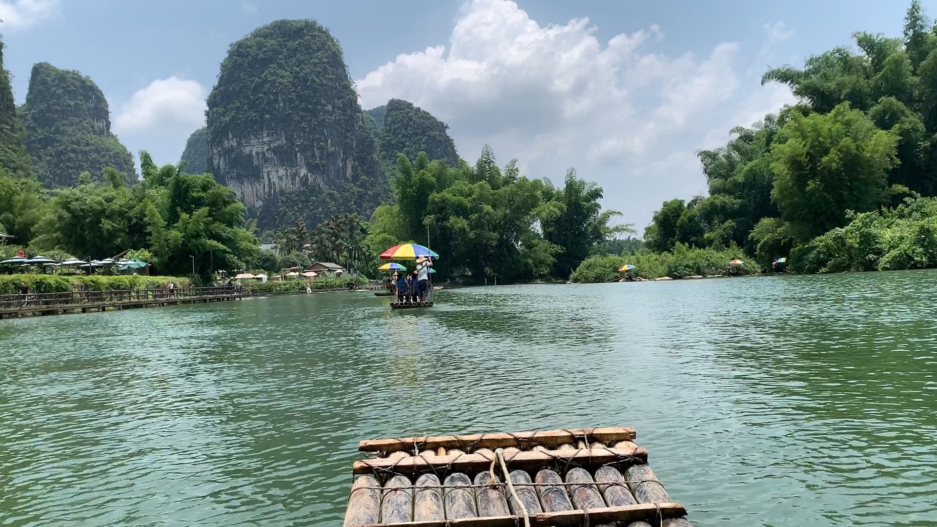 广西阳朔遇龙河水厄底码头竹筏20250719