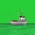 绿幕抠像航行的货船视频素材