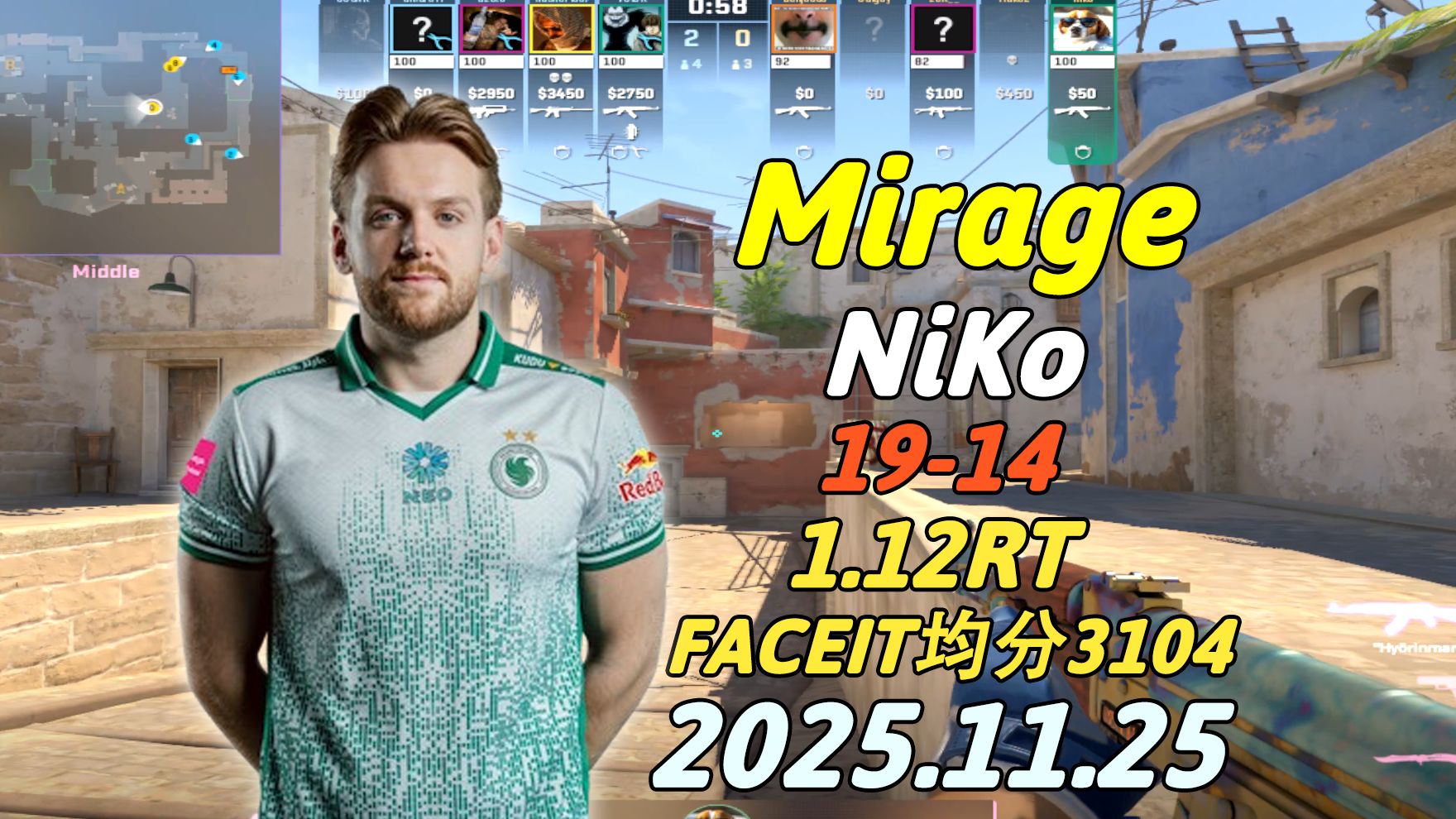 还有老酱哦！NiKo单排遇allu双排做队友（19-14）1.12RT、1.36KD（Mirage）FACEIT|2025.11.25|CS2 POV|DEMO