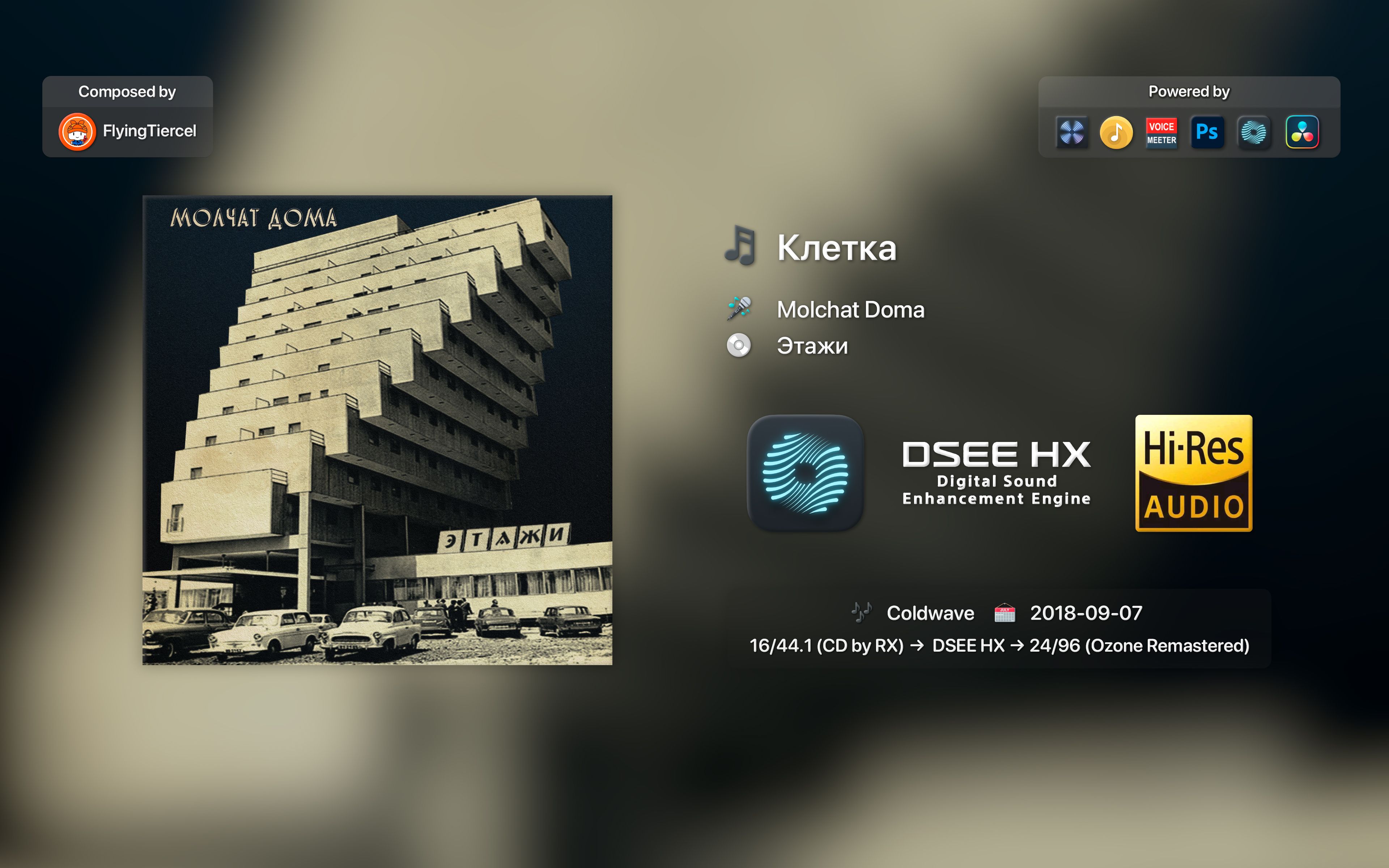 [4K Hi-Res] Клетка（阶梯）- Molchat Doma（寂静屋）[24/96 by DSEE] iZotope RX ...