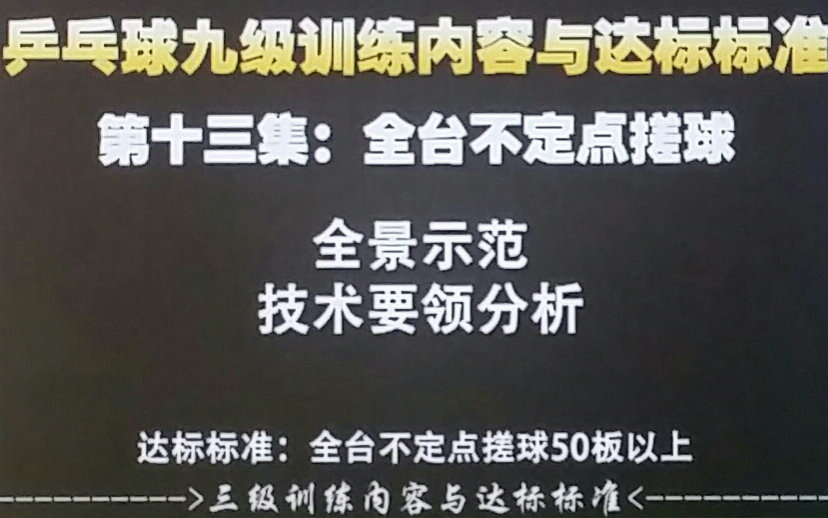 第13集:全台不定点搓球《乒乓球九级训练内容