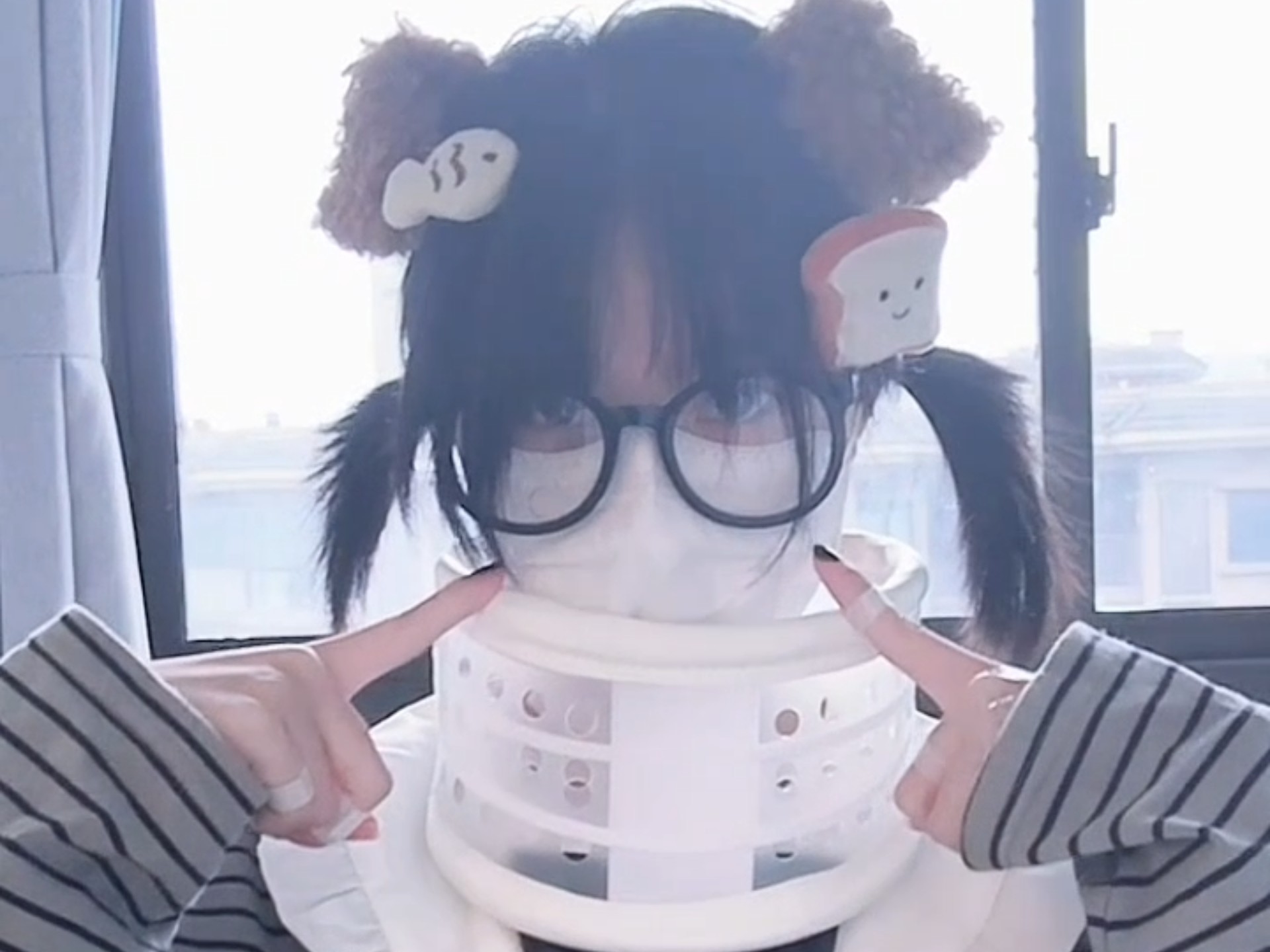 Puppy with an Elizabethan ring (U・T・U)