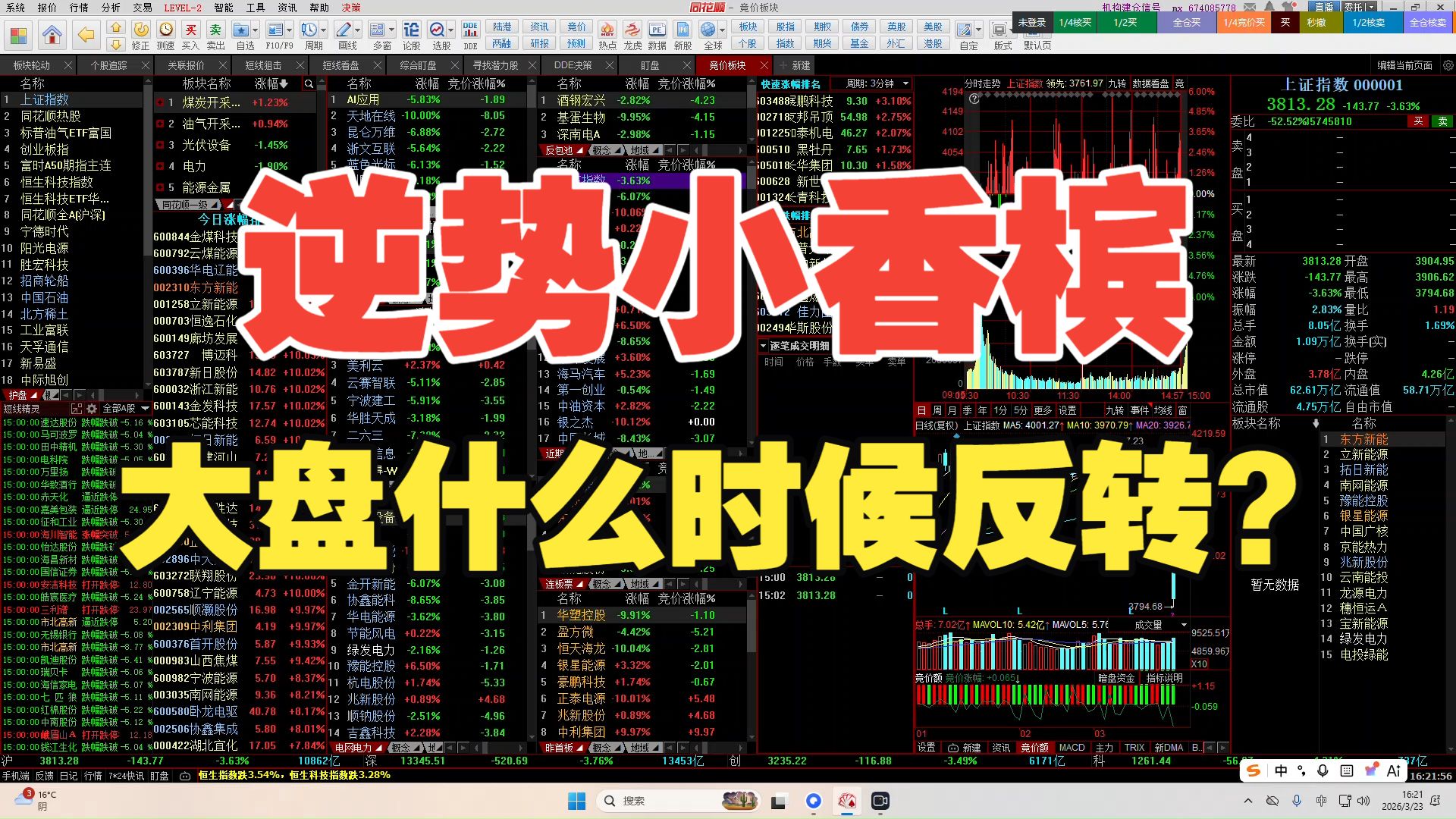 大盘何时反转？辽能、豫能、美利、金开明天会怎么走？？？