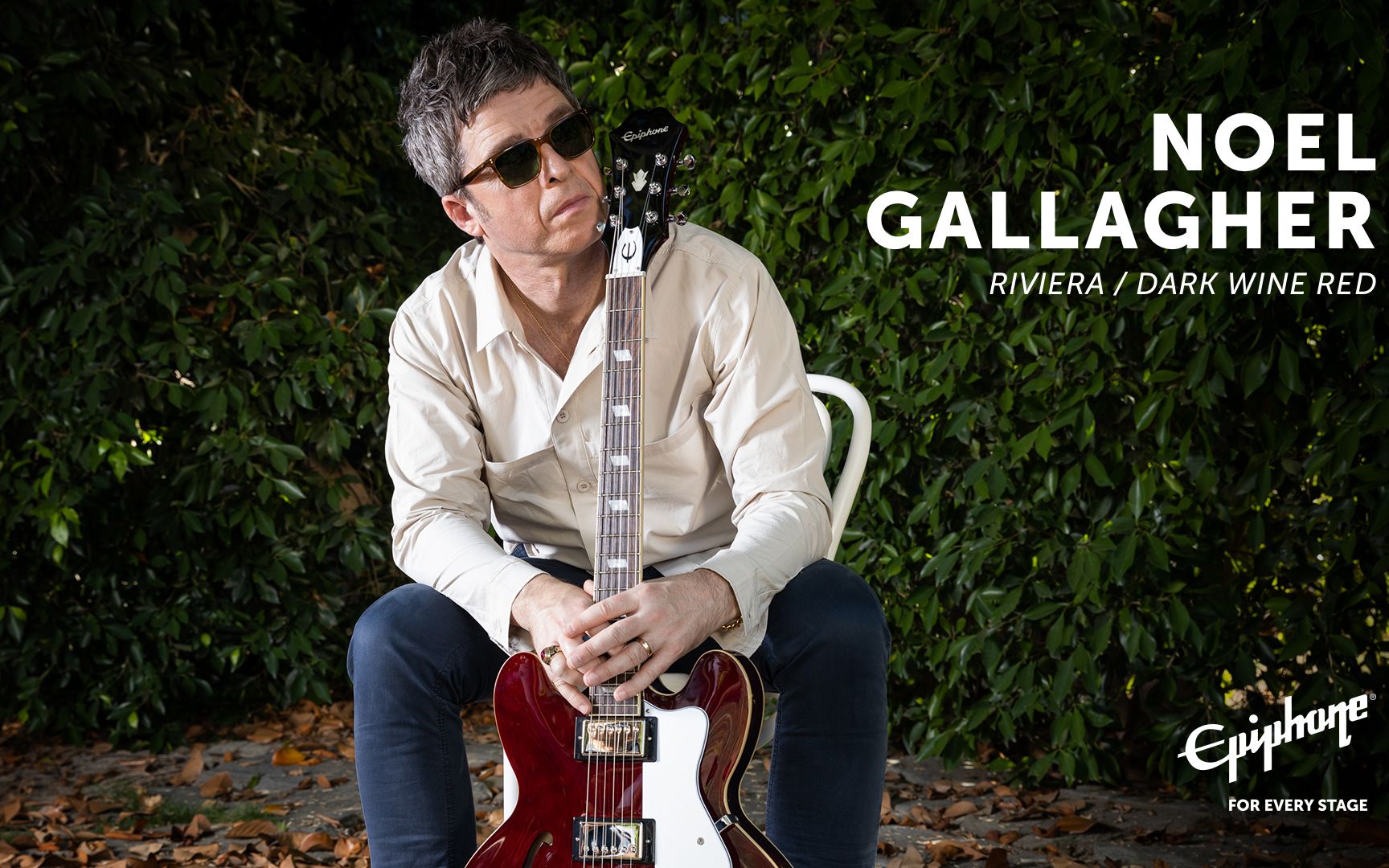 Noel Gallagher签名款深酒红色Epiphone Riviera电吉他