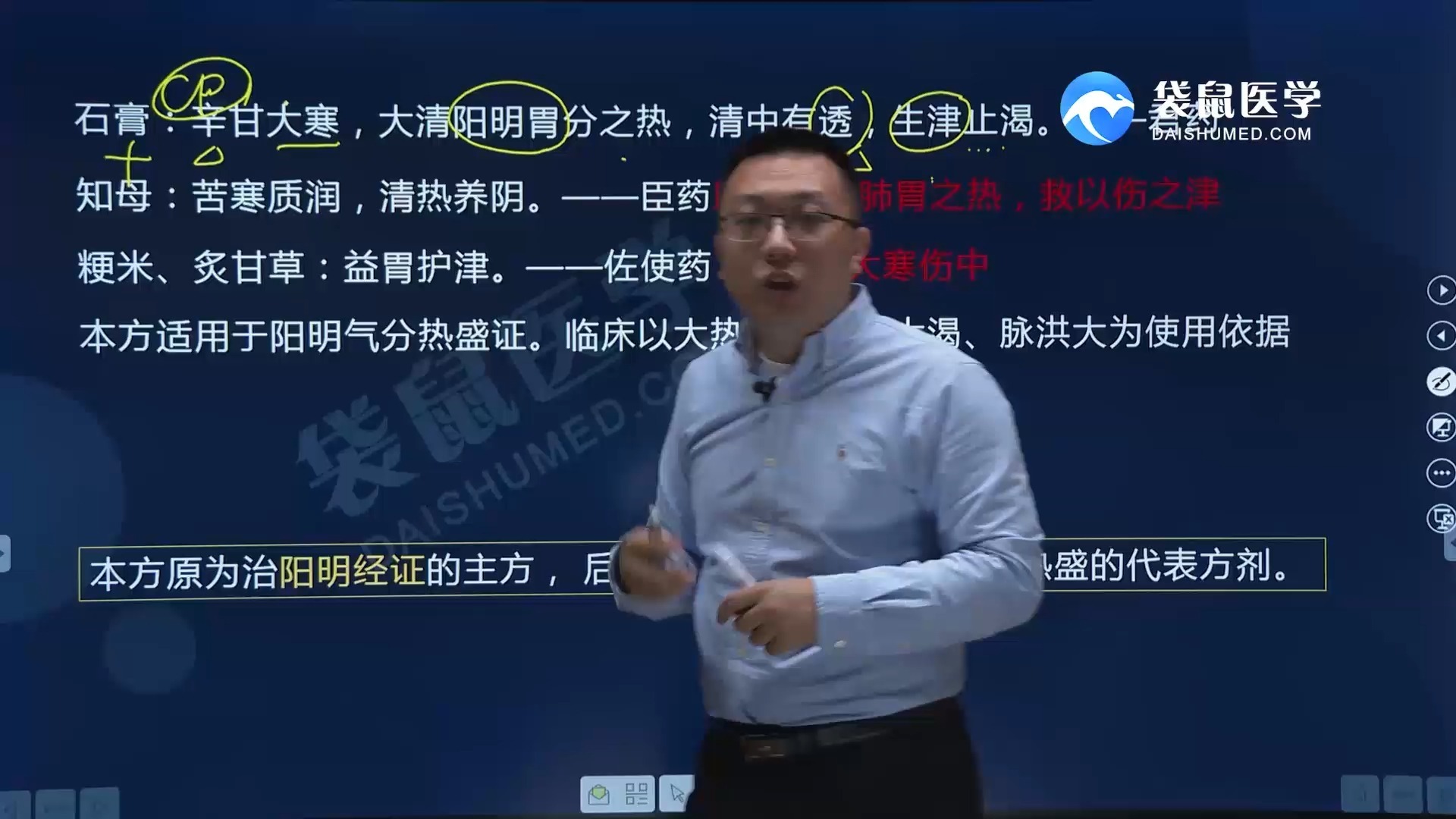 烦 渴 热 汗——白虎汤