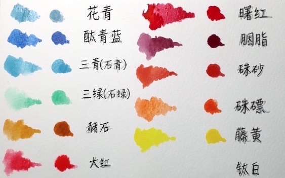 【国画颜料】只有纯洁的孩子才能看见钛白〔马利中国画颜料新开试涂色