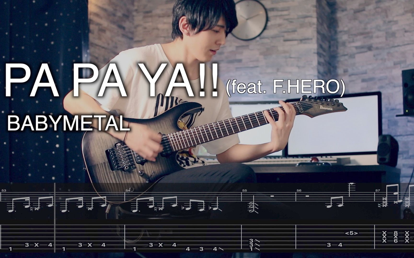 BABYMETAL PA PA YA!! (feat. F.HERO) Guitar Cover TAB Movie_哔哩哔哩_bilibili