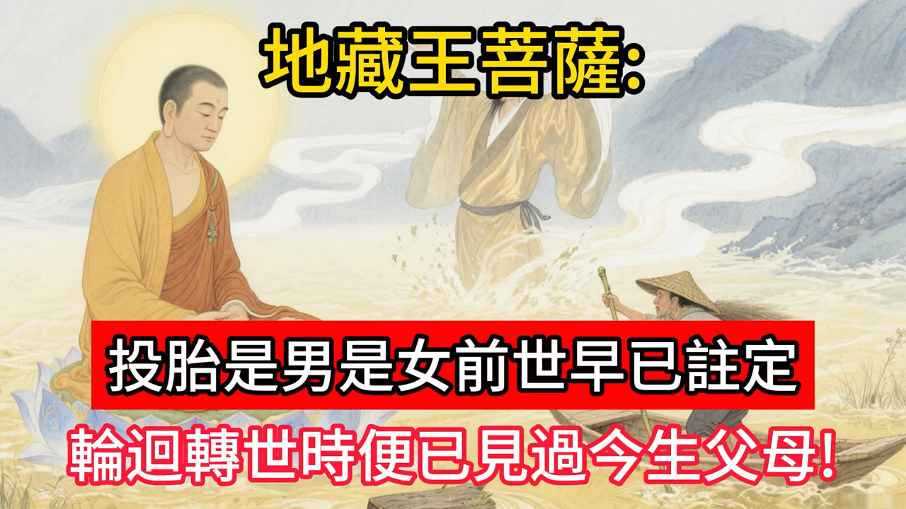 地藏王菩萨：投胎是男是女，前世早已注定，轮回转世时便已见过今生父母