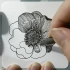 画一个比较简单的禅绕画的花朵，练画画的手速