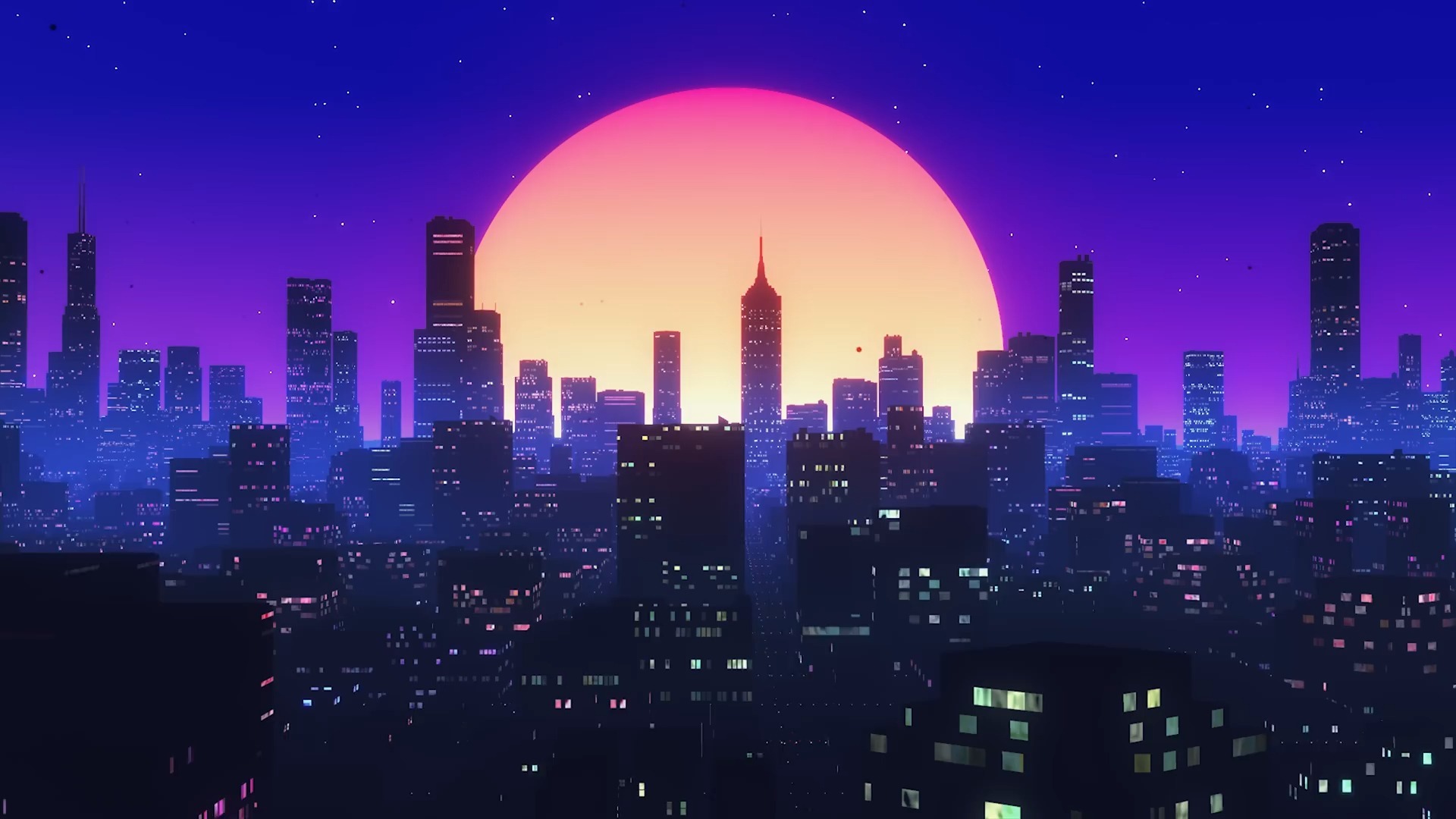 【舞台背景】6-夜景摩登城市穿越系列动态循环视频背景❤️ 浪漫梦幻舞蹈晚会年会循环动画