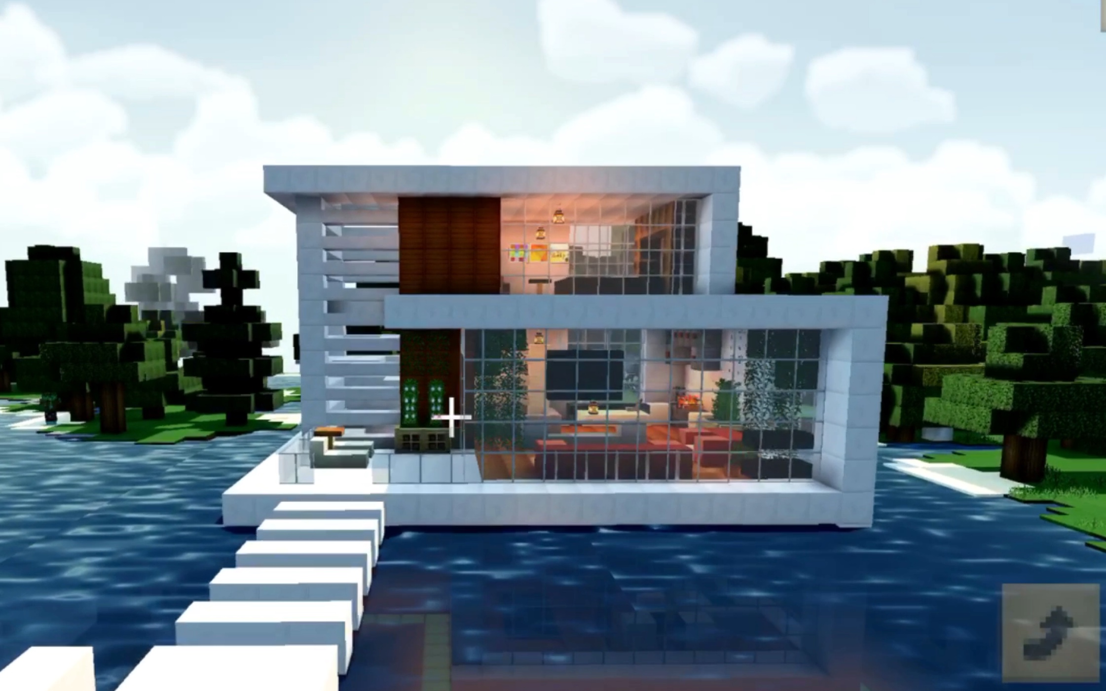 Minecraft我的世界 海上简约三层别墅建筑展示 内饰分享 Room Tour 03 哔哩哔哩 つロ干杯 Bilibili