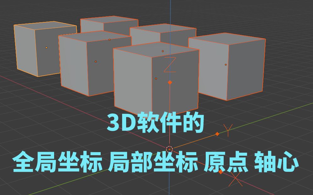 blender-C4D-等软件的全局、局部坐标，原点和轴心的理解