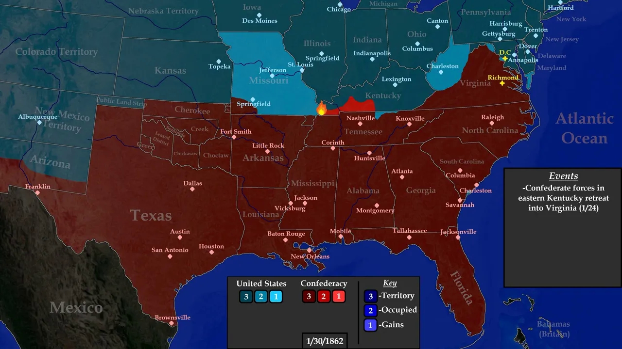 【历史地图】美国内战战线变化