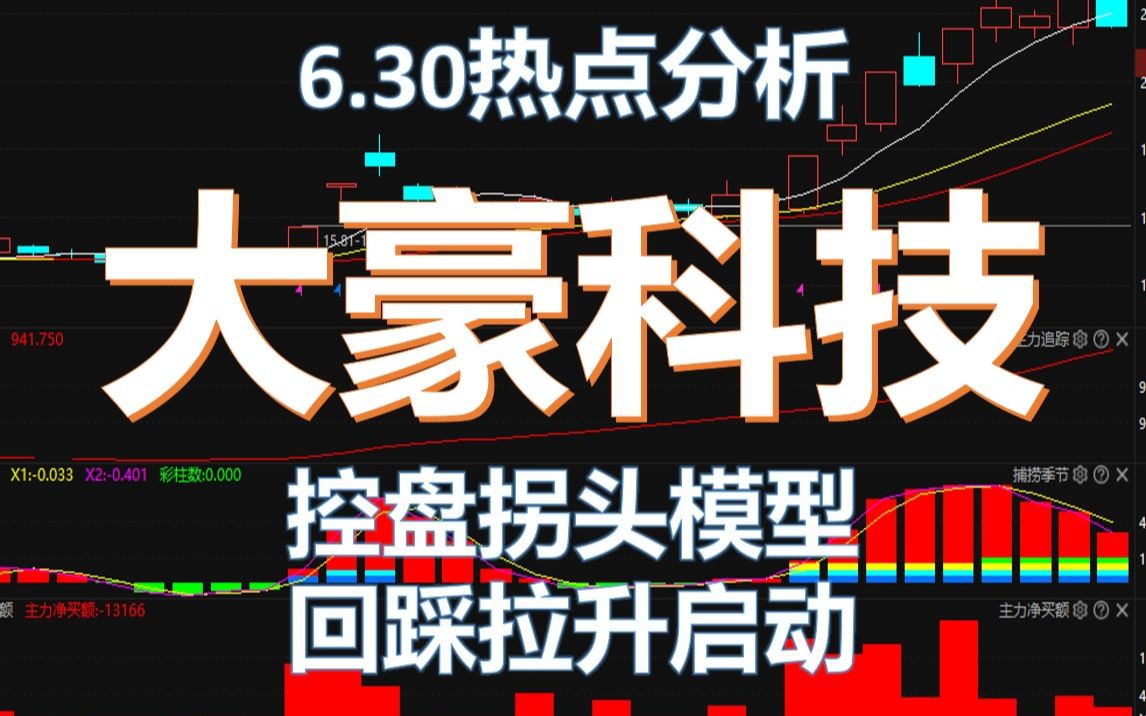 0630大豪科技,控盘拐头模型,回踩拉升启动哔哩哔哩bilibili