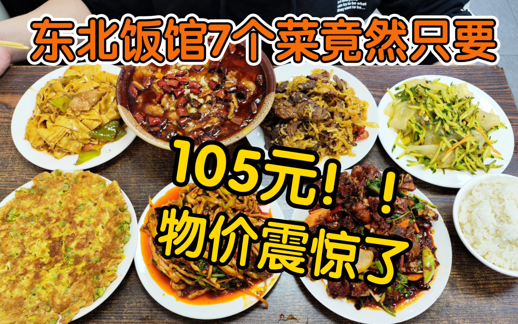 物价震惊了,东北饭馆7个菜竟然只要105元!桌子都差点摆不下哔哩哔哩bilibili